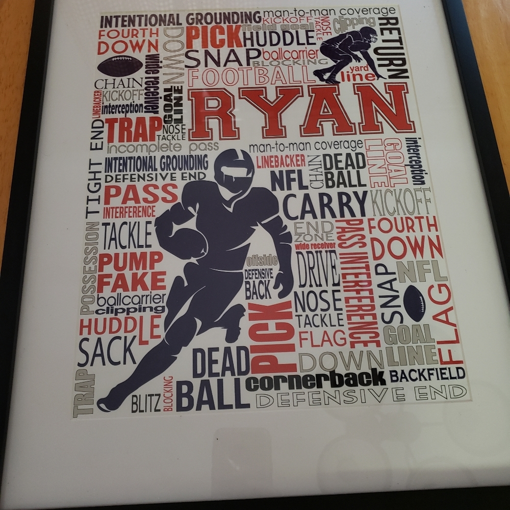 Personilized Framed Art RYAN/football